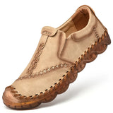 Size 38-46 Genuine Leather Shoes Men Handmade Shoe Casual Loafers Soft Breathable Flats Shoes Men's Moccasins for