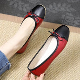 for Women 2023 Office Ladies Summer Footwear Low Heel Elegant Flats Flat Red with Bow A Free Shipping Offer Quick