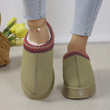 Women Plush Warm Snow Boots Winter 2023 Thick Bottom Non Slip Faux Suede Slippers Shoes Woman Comfort Slip On Platform