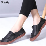 New Plus Size Women's Shoes Fashion Lace up Casual Flat Loafers Female rubber soft sole Walking Shoes zapatillas
