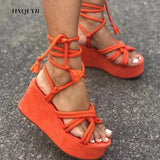 Women Summer Fashion Women's Sandals 2023 Women's Wedge Sandals Cross Straps Casual Women's Shoes Women's High