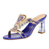 Women With Crystal High-Heeled Sandals Wear 2024 New Diamond Sandals In Summer. Roman Slippers Are