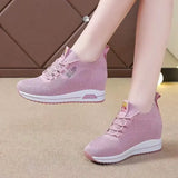 Women Wedges Platform Breathable Casual Woman Fashion Sneakers Height Increasing Vulcanize 2024 Zapatillas Deporte Zapatos