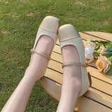 Autumn New Mary Jane Shoes Low Heel Women Pumps Shoes Ladies Office Dress Square Toe Walking Shoes Zapatillas