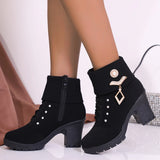 Breakj Size 2025 Autumn And Winter New High-Sc Coarse And Short Boots Women Zipper Short Boots Waterproof Table Thick Bottom Water