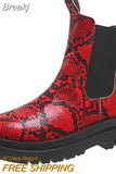 Size Boots Women 2023 Winter New European and American Fashion Snake Pattern Color Matching Thick Bottom Short Boots