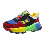 Rainbow Sport Shoes Womens Trainers Shoes Platform Breathable Sneakers Women Jogging Shoes Chaussure Femme