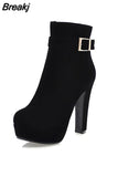 Large Sizes 33-43 Party Booties Woman Fashion High Heels Women's Shoes Sexy Add Fur Winter Ankle Boots female