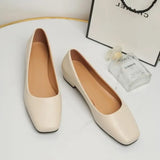 Spring New Flat Women Shoes Loafers Simple Low Heels Office Work Casual Shoes Slip on Flat Footwear Ladies Square Toe
