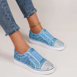Tenis Feminino Spring New Large Casual Women Shoe Lowtop Color Contrast Sequins Canvas Shoe Flat Heel Sneaker
