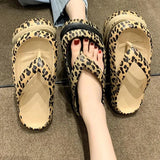Leopard Eva Flip Flops for Women Summer 2023 New Clip Toe Platform Slippers Woman Soft Sole Non Slip Beach Slide