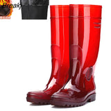Men's Safety Work Rainboots PVC Waterproof Water Shoes Winter Wellies Autumn Non-Slip Knee-High Rain Boots Male Rubber