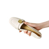 Breakj Retro Lady Commuter Metal Buckle Happy Shoes Women Spring / Summer 2023 Fashion New Thick Heel Single Shoes Small Leather