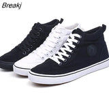 Mens High top Footwear Fashion Canvas Shoes Flat High top Men's Casual Shoes Cool Street Brand Shoes Classic Black White