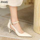 New Fashion French Fashion Ladies Pointed Toe Strap Stiletto Shoes Hollow Roman Toe Sandals Women Elegant Banquet