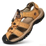 Men Sandals Genuine Leather Men Casual Shoes Outdoor Men Leather Sandals for Men Beach Shoes Roman Shoes Plus Size