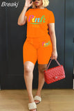 Summer Shorts Tracksuit Set Pink Letter Print Top Biker Shorts Suits Sport Casual Two Piece Set Bodycon Outfits