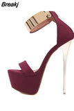 2023Summer Women Sandals Pumps Party Shoes Platform Sexy Elegant Stiletto Open Toe Super High Heel Stripper Shoes