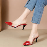 New Pointed Transparent Sexy Summer Slippers for Women 2023 Fashion Slim Heels Versatile Fashion Shoes for