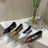 Pointed Toe Low Heel Pumps Women Shoes Brand Belt Buckle Shallow Slip On Ballet Elegant Pumps For Party
