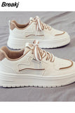 Platform Running Sneakers Women Tennis shoes Woman Walking Chunky Sneakers white Casual Slip on Vulcanized