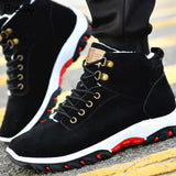 Men Sneakers Waterproof Ankle Boots Warm Plush Hiking Footwear Non-slip Unisex Tooling Shoes Platform Winter Cotton