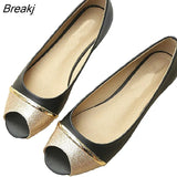 Women Fashion Ballet Flats Office Open Toe Shoes Summer Women's Large Size 34-42 Ladies Casual Slip-On Luxury