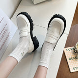 Women's Loafers 2023 Spring/Autumn British Style Slip-on Platform Mary Jane Shoes Girls Japanese School Jk Uniform Lolita