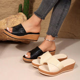 New Women Fashion Sandals Comfortable Sport Sandals Open Toe Non-Slip Cut Out Soft Female Wedges Slippers Plus Size