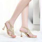 Summer, Women Wear Sandals With Skirts, Thick Heels, Elegant And Fashionable, Young Bohemian Diamond
