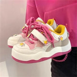 Sneakers for Women Popular autumn Style All-match Womens Trendy School Thick Sole White Pink Shoes lolita sneakers