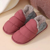 2023 Winter Warm Home Slippers Women Plush Waterproof Cotton Foot Slipper Female Indoor Outdoor Flat Couple Shoes