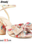 2023 Summer Woman Sandals Super High Heel With Butterfly-knot Sweet Lady Office Woman Sandals Shoes Plus Size