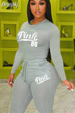 Sexy Women Skinny Two Piece Sets Summer Bodycon Tracksuits Sleeveless PrintingTop + Leggings Pants 2pcs Outfits