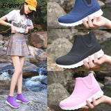 Rain Shoes Women Waterproof Shoes Short Tube Plus Plush Non-slip Rain Boots Adult Outdoor Waterproof Car Wash Shoes