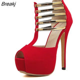 High Heels Women's Shoes Platform Peep Toe Wedding Footwear Pumps Shoes Woman Hollow Out High Heel Tacones Mujer Size