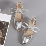 Women Wedges Sandals Ankle Strap Woman Espadrilles Narrow Band Closed Toe Female Summer Shoes Ladies Platform Sandal New