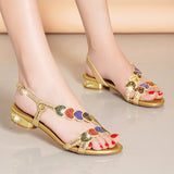 New Diamond Sandals Women Wear Flat Sandals In Summer Non-Slip Bohemian Crystal Sandals