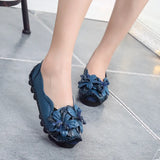 New Head Layer Cowhide Soft Sole Women's Shoes National Wind Leather Women's Single Shoes Large Size Comfortable Bean
