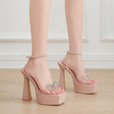 Heel Shoe Roman Style Navy Blue Pumps Sandals Ladies 2024 Basketball Platform Low-Heeled Orange Beige African Latest
