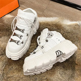 Womens Ankle Boots Fashion Casual New Rock Female Chunky Shoes Metal Decoration Motorcycle Boots Women Platform