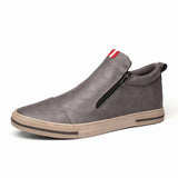 on Men's Chelsea Boots Spring Fashion High-Top Sneaker Shoes British All-match Casual Leather Shoes Wear-Resistant