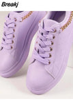 Women's Shoes Casual Female Sneakers Autumn Metal Chain Modis Flats Round Toe Fall Small Buckle New 2023 Dress Big Size