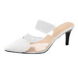 New Pointed Transparent Sexy Summer Slippers for Women 2023 Fashion Slim Heels Versatile Fashion Shoes for