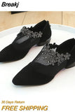for Women 2023 Fashion Rhinestone Sandals Women Flowers Low Heel Sandals Women Mesh Plus Size Sandals Sandalias