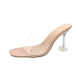 Breakj Crystal And Slippers Women Wear A Word Transparent With Leopards Hate The Sky High Cool Drag