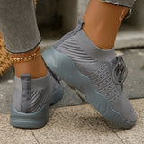 Size Women's Comfortable Breathable Knitted Sneakers Flat Low Top Casual Sports Shoes for Women 2024 Spring Zapatos