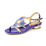 Women's Diamond Sandals 2024 New Summer High Heels With Leather Heels Set With Diamonds, Thick Heels For Women's