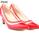 2023 New spring and autumn fashion OL low heeled shoes sexy patchwork women pointed toe pumps size 35-42
