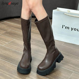 Women Long Boots Autumn Winter Knee High Boots Fashion Shoes Female Footwear Thigh High Boots Leather Knee-High Motorcycle